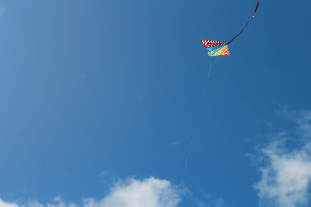 大空を自由に飛ぶたこ